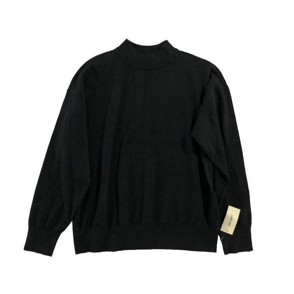 NWT On 34th Sweater Womens Size Large Black Mock Neck Long Sleeve Pullover Soft - Picture 1 of 7